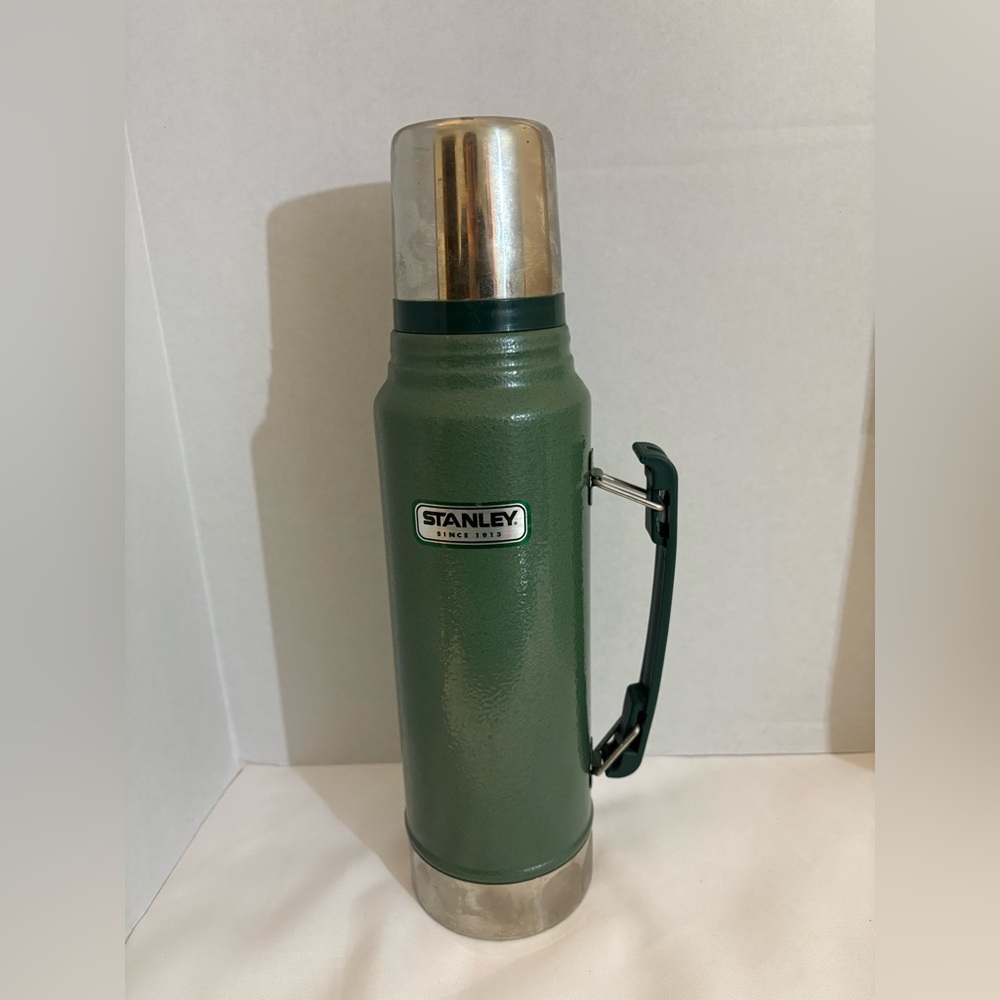 Stanley Metal Thermos Green 1.1 Quart coffee soup drink container vintage 3 PC